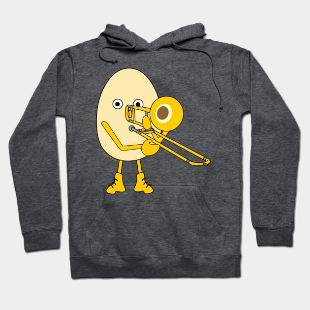 Trombone Egghead Player Hoodie by Barthol Graphics